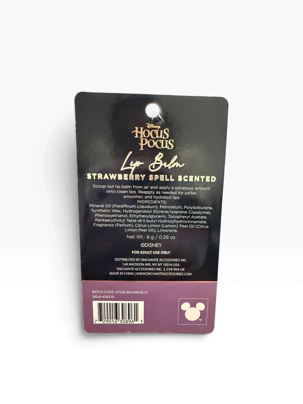 Disney Hocus Pocus Lip Balm Set of 4 Cauldron Scents Cherry Vanilla